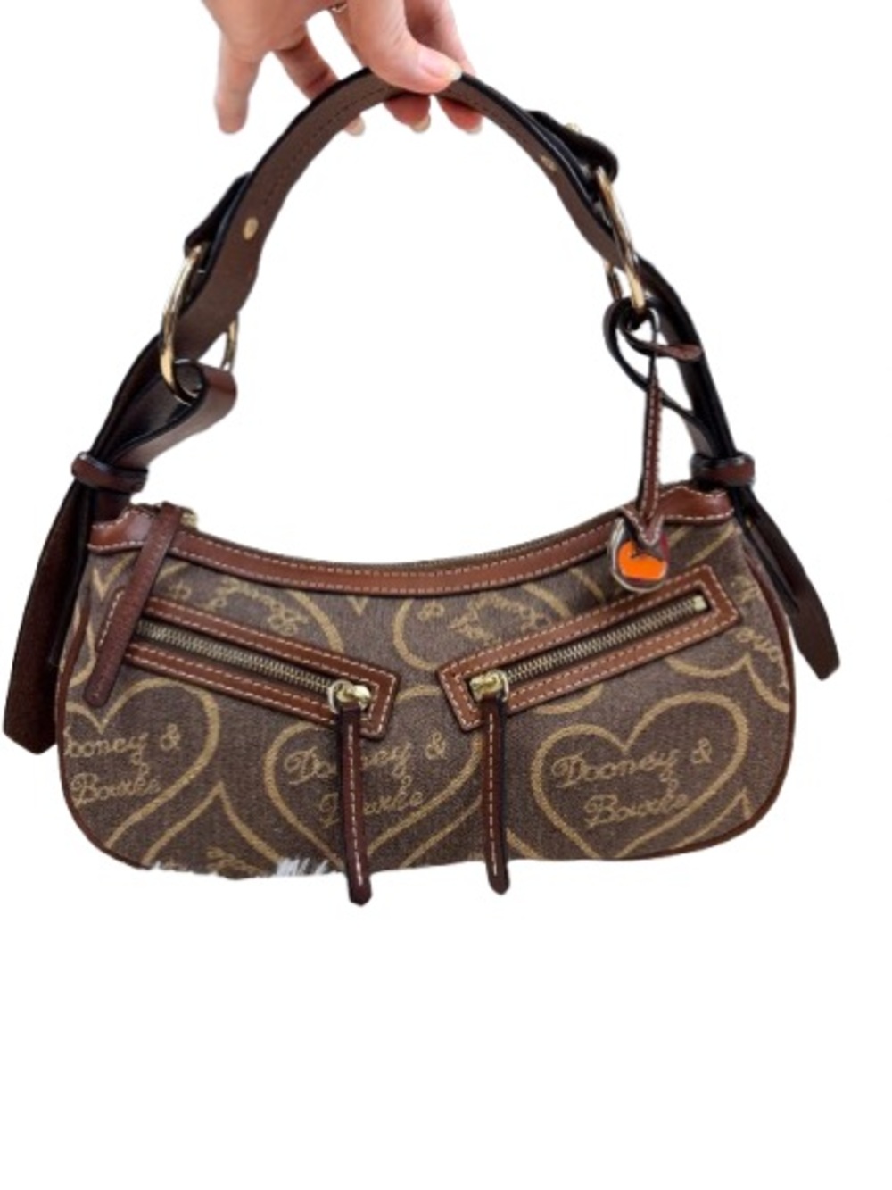 Vintage Dooney & Bourke ‘Sweetheart’ Crescent Y2K Mini  Leather Purse RARE